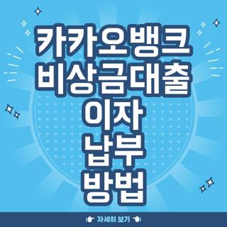 카카오뱅크 비상금대출 이자 납부 방법