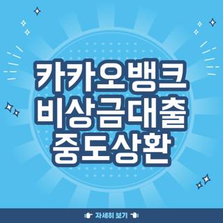 카카오뱅크 비상금대출 중도상환