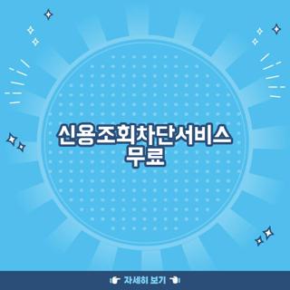 신용조회차단서비스 무료