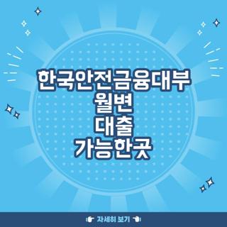 한국안전금융대부 월변 대출 가능한곳