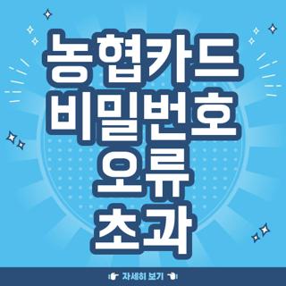 농협카드 비밀번호 오류 초과