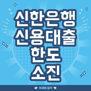 신한은행 신용대출 한도 소진