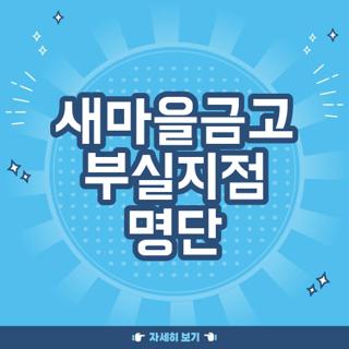 새마을금고 부실지점 명단