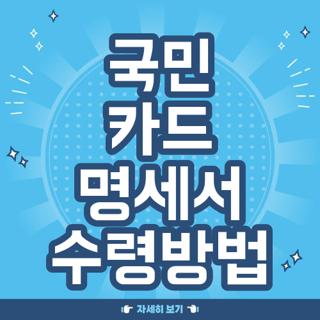국민 카드 명세서 수령방법